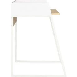INLIFE Bureau Blanc Et Chêne 90 X 60 X 88 Cm - Blanc 9 INLIFE Bureau Blanc Et Chêne 90 X 60 X 88 Cm - Blanc -France Bureau Soldes 2022 59171862 3