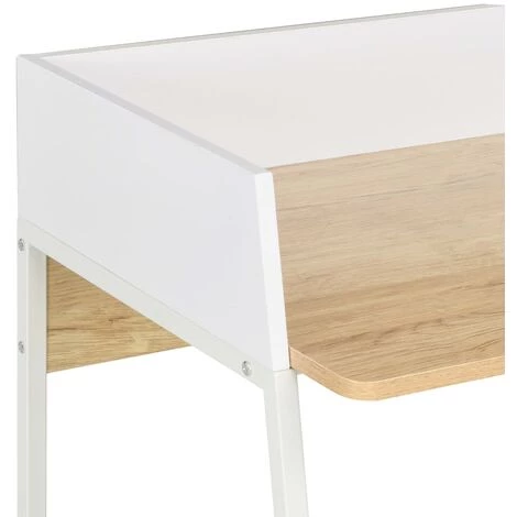 INLIFE Bureau Blanc Et Chêne 90 X 60 X 88 Cm - Blanc 7 INLIFE Bureau Blanc Et Chêne 90 X 60 X 88 Cm - Blanc – Image 5