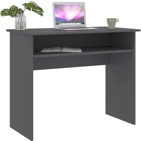 INLIFE Bureau Gris 90x50x74 Cm Aggloméré - Gris 5 INLIFE Bureau Gris 90x50x74 Cm Aggloméré - Gris – Image 3