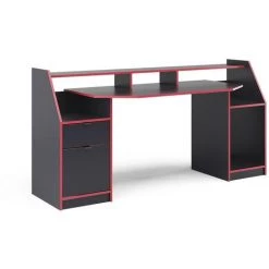Table Pour Ordinateur „Joel“ 180cm Noir/Rouge Vicco