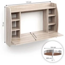 Bureau Mural "Max" Sonoma Avec Station De Recharge QI Vicco -France Bureau Soldes 2022 59234591 3