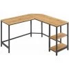 RED DECO Bureau D'Angle HENRY Table Informatique En Forme De L, Table D'étude, Avec étagère De Rangement, Pour Bureau à Domicile, Montage Facile, Style Industriel, Chêne Clair Et Noir -France Bureau Soldes 2022 59252602 1