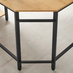 RED DECO Bureau D'Angle HENRY Table Informatique En Forme De L, Table D'étude, Avec étagère De Rangement, Pour Bureau à Domicile, Montage Facile, Style Industriel, Chêne Clair Et Noir -France Bureau Soldes 2022 59252602 4