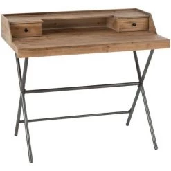 LES TENDANCES Bureau Secrétaire En Bois 2 Rangements Suzie L 104 Cm