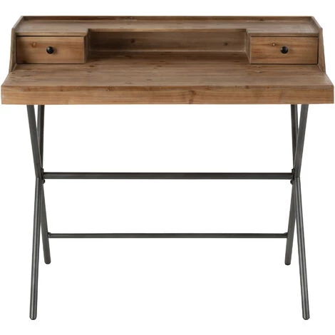 LES TENDANCES Bureau Secrétaire En Bois 2 Rangements Suzie L 104 Cm 6 LES TENDANCES Bureau Secrétaire En Bois 2 Rangements Suzie L 104 Cm – Image 4