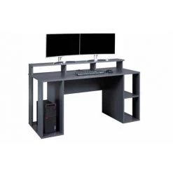 Paris Prix - Bureau Design "gamer" 160cm Anthracite -France Bureau Soldes 2022 59287846 5