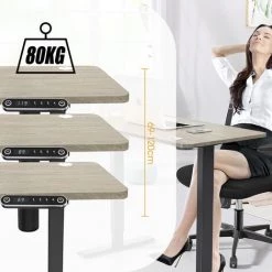 Bureau Relevable - BIGZZIA - Bureau électrique Réglable En Hauteur - Conception Ergonomique - Fonction Mémoire 120 X 60 Cm Bois -France Bureau Soldes 2022 59484107 3