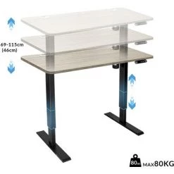 Bureau Relevable - BIGZZIA - Bureau électrique Réglable En Hauteur - Conception Ergonomique - Fonction Mémoire 120 X 60 Cm Bois -France Bureau Soldes 2022 59484107 4