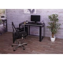 DéCOSHOP26 Bureau Table De Bureau Pour Ordinateur 120x60x76cm En MDF Noir Gris - Noir -France Bureau Soldes 2022 59503042 3