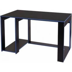DéCOSHOP26 Bureau Table De Bureau Pour Ordinateur 120x60x76cm En MDF Noir Et Bleu - Noir