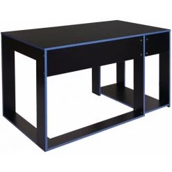 DéCOSHOP26 Bureau Table De Bureau Pour Ordinateur 120x60x76cm En MDF Noir Et Bleu - Noir -France Bureau Soldes 2022 59503407 3