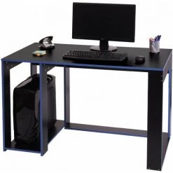 DéCOSHOP26 Bureau Table De Bureau Pour Ordinateur 120x60x76cm En MDF Noir Et Bleu - Noir -France Bureau Soldes 2022 59503407 5