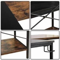 JOORRT Bureau En Forme De L, Table D’Angle Avec étagère De Rangement , Table D’étude, Table Informatique, 120x90x75.5cm -France Bureau Soldes 2022 59603535 3