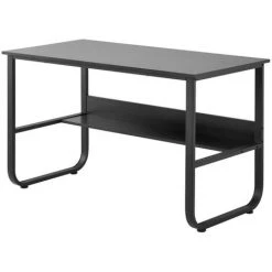 JOORRT Bureau D'ordinateur Avec étagère De Rangement Cachée, Bureau à Domicile, Bureau D'écriture Ou Table D'ordinateur, Noir