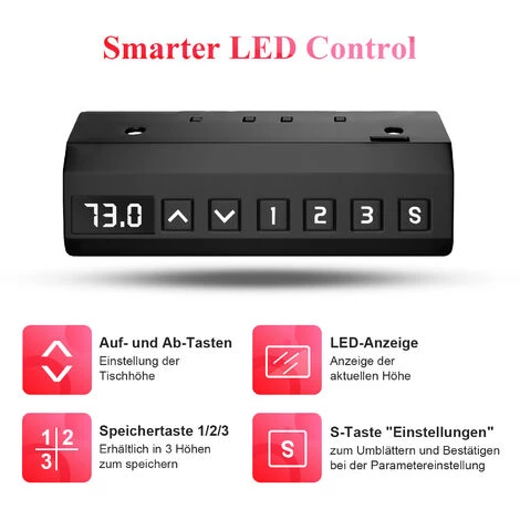 Devoko Cadre Bureau Réglable En Hauteur à 2 Moteurs, Cadre De Table Bureau Assis Debout, Panneau Avec 3 Claviers à Mémoire, Charge Maximale : 100 Kg Blanc 4 Devoko Cadre Bureau Réglable En Hauteur à 2 Moteurs, Cadre De Table Bureau Assis Debout, Panneau Avec 3 Claviers à Mémoire, Charge Maximale : 100 Kg Blanc – Image 2