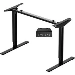 Devoko Cadre Bureau Réglable En Hauteur à Simple Moteurs, Cadre De Table Bureau Assis Debout, Panneau Avec 3 Claviers à Mémoire, Charge Maximale : 100 Kg Noir