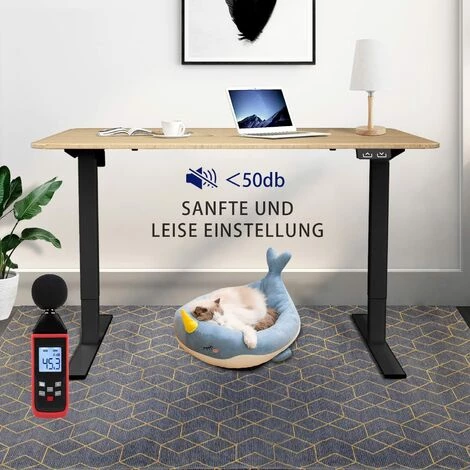 Devoko Cadre Bureau Réglable En Hauteur à Simple Moteurs, Cadre De Table Bureau Assis Debout, Panneau Avec 3 Claviers à Mémoire, Charge Maximale : 100 Kg Noir 5 Devoko Cadre Bureau Réglable En Hauteur à Simple Moteurs, Cadre De Table Bureau Assis Debout, Panneau Avec 3 Claviers à Mémoire, Charge Maximale : 100 Kg Noir – Image 3