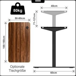 Devoko Cadre Bureau Réglable En Hauteur à Simple Moteurs, Cadre De Table Bureau Assis Debout, Panneau Avec 3 Claviers à Mémoire, Charge Maximale : 100 Kg Noir 10 Devoko Cadre Bureau Réglable En Hauteur à Simple Moteurs, Cadre De Table Bureau Assis Debout, Panneau Avec 3 Claviers à Mémoire, Charge Maximale : 100 Kg Noir -France Bureau Soldes 2022 59657488 4