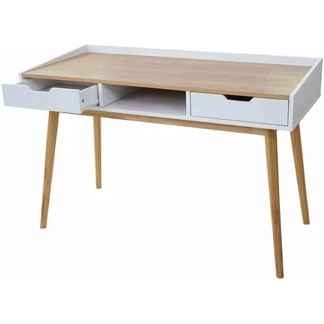 DéCOSHOP26 Bureau Avec Tiroirs De Rangement Compartiment De Rangement 120x55cm MDF Aspect Frêne - Noir 3 DéCOSHOP26 Bureau Avec Tiroirs De Rangement Compartiment De Rangement 120x55cm MDF Aspect Frêne - Noir