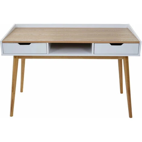 DéCOSHOP26 Bureau Avec Tiroirs De Rangement Compartiment De Rangement 120x55cm MDF Aspect Frêne - Noir 5 DéCOSHOP26 Bureau Avec Tiroirs De Rangement Compartiment De Rangement 120x55cm MDF Aspect Frêne - Noir – Image 3