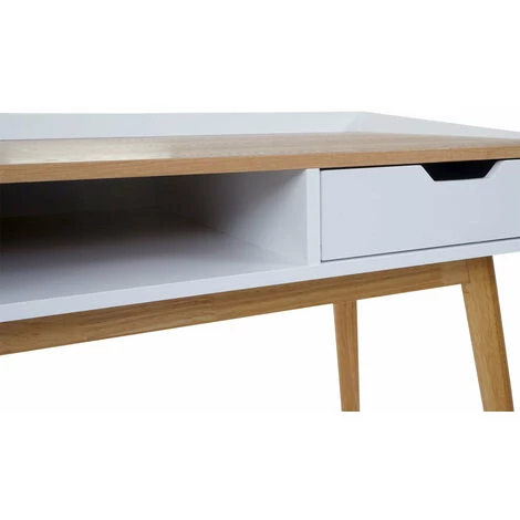 DéCOSHOP26 Bureau Avec Tiroirs De Rangement Compartiment De Rangement 120x55cm MDF Aspect Frêne - Noir 7 DéCOSHOP26 Bureau Avec Tiroirs De Rangement Compartiment De Rangement 120x55cm MDF Aspect Frêne - Noir – Image 5