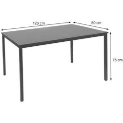 DéCOSHOP26 Bureau Table De Conférence 120x80cm MDF Aspect Hêtre - Noir -France Bureau Soldes 2022 59683158 3