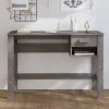 YOUTHUP Bureau Gris Clair 110x40x75 Cm Bois Massif De Pin - Gris