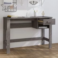 YOUTHUP Bureau Gris Clair 110x40x75 Cm Bois Massif De Pin - Gris 9 YOUTHUP Bureau Gris Clair 110x40x75 Cm Bois Massif De Pin - Gris -France Bureau Soldes 2022 59761723 3