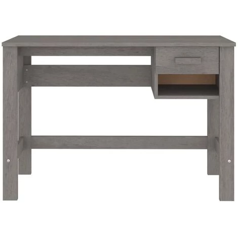 YOUTHUP Bureau Gris Clair 110x40x75 Cm Bois Massif De Pin - Gris 7 YOUTHUP Bureau Gris Clair 110x40x75 Cm Bois Massif De Pin - Gris – Image 5