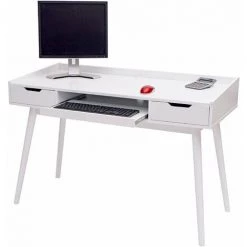 DéCOSHOP26 Bureau Avec Tiroirs De Rangement Et Compartiment MDF 120x55cm Blanc - Blante -France Bureau Soldes 2022 59800876 4