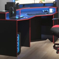 Table D'ordinateur „Kron“ Noir/Rouge Set 5 Vicco -France Bureau Soldes 2022 59838546 5