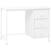 INLIFE Bureau Industriel Avec Tiroirs Blanc 105x52x75 Cm Acier
