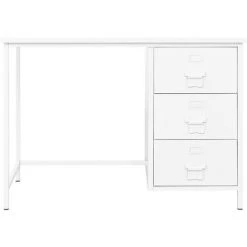 INLIFE Bureau Industriel Avec Tiroirs Blanc 105x52x75 Cm Acier -France Bureau Soldes 2022 59848620 2