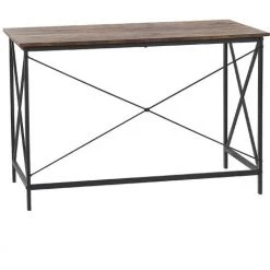 BELIANI Bureau 115 X 60 Cm Bois Foncé Et Noir - Bois Foncé -France Bureau Soldes 2022 59856635 3