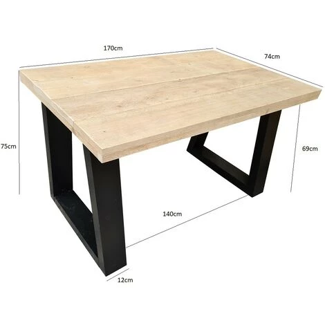 FALSE Wood4you Bureau Vancouver échafaudage Bois 170Lx74Px75H Noir 4 FALSE Wood4you Bureau Vancouver échafaudage Bois 170Lx74Px75H Noir – Image 2