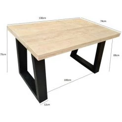 Wood4you Bureau Vancouver échafaudage Bois 130Lx74Px75H Noir -France Bureau Soldes 2022 59962474 2