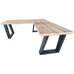 FALSE Wood4you Bureau D'angle Vancouver échafaudage Bois 200/150Lx74Px75H Anthracite -France Bureau Soldes 2022 59962629 3