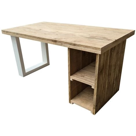 Wood4you Bureau San Diego - Bois D'échafaudage 200Lx55Dx75H Cm Blanc 3 Wood4you Bureau San Diego - Bois D'échafaudage 200Lx55Dx75H Cm Blanc