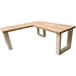 FALSE Wood4you Hoekbureau New England Steigerhout 180/150Lx74Dx75H Wit -France Bureau Soldes 2022 59962647 3