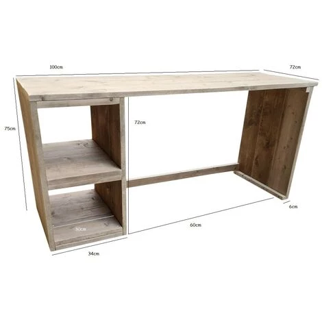 FALSE Wood4you Bureau Detroit Échafaudage Bois 100Lx72Px75H Cm 4 FALSE Wood4you Bureau Detroit Échafaudage Bois 100Lx72Px75H Cm – Image 2