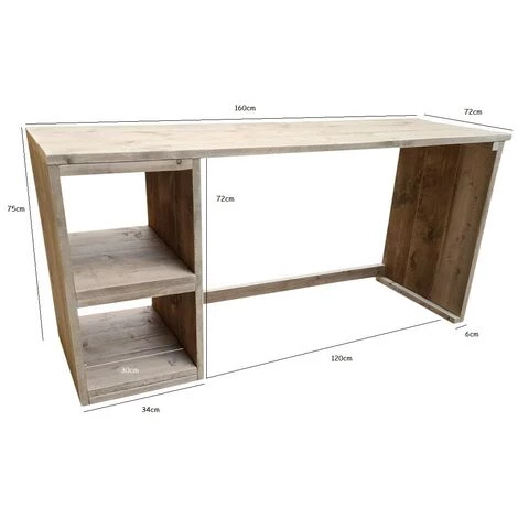 Wood4you Bureau Detroit - échafaudage Bois 160Lx72Px75H 4 Wood4you Bureau Detroit - échafaudage Bois 160Lx72Px75H – Image 2