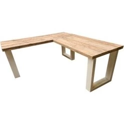 FALSE Wood4you Bureau D'angle New England échafaudage Bois 180/130Lx74Px75H Blanc -France Bureau Soldes 2022 59962753 4