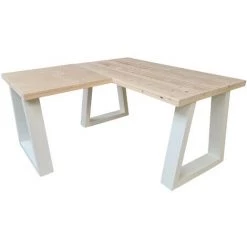Wood4you Bureau D'angle Vancouver Spruce 200/120Lx74Px75H Blanc