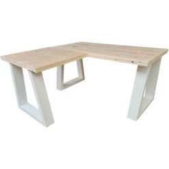 Wood4you Bureau D'angle Vancouver Spruce 200/120Lx74Px75H Blanc -France Bureau Soldes 2022 59962806 3