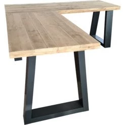 Wood4you Bureau D'angle Vancouver échafaudage Bois 180/160Lx74Px75H Anthracite -France Bureau Soldes 2022 59962841 4
