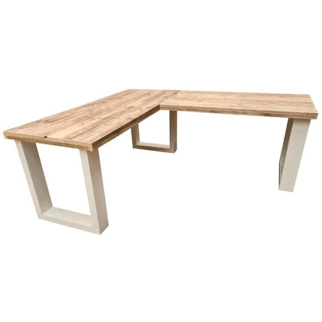 FALSE Wood4you Bureau D'angle New England échafaudage Bois 190/140Lx74Px75H Blanc 3 FALSE Wood4you Bureau D'angle New England échafaudage Bois 190/140Lx74Px75H Blanc