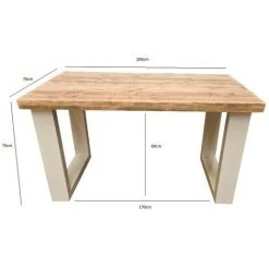 Wood4you Bureau New England échafaudage Bois 200Lx74Px75H Blanc -France Bureau Soldes 2022 59963011 3