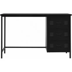 NOVA Bureau Avec Tiroirs Industriels 120 X 55 X 75 Cm En Acier Noir -France Bureau Soldes 2022 59980624 3