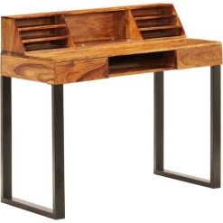 NOVA Bureau 110x50x94 Cm Solids De Sheesham Et D'acier