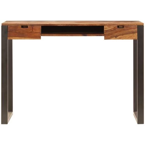 NOVA Bureau 110x55x78 Cm Solide De Sheesham Et D'acier 5 NOVA Bureau 110x55x78 Cm Solide De Sheesham Et D'acier – Image 3